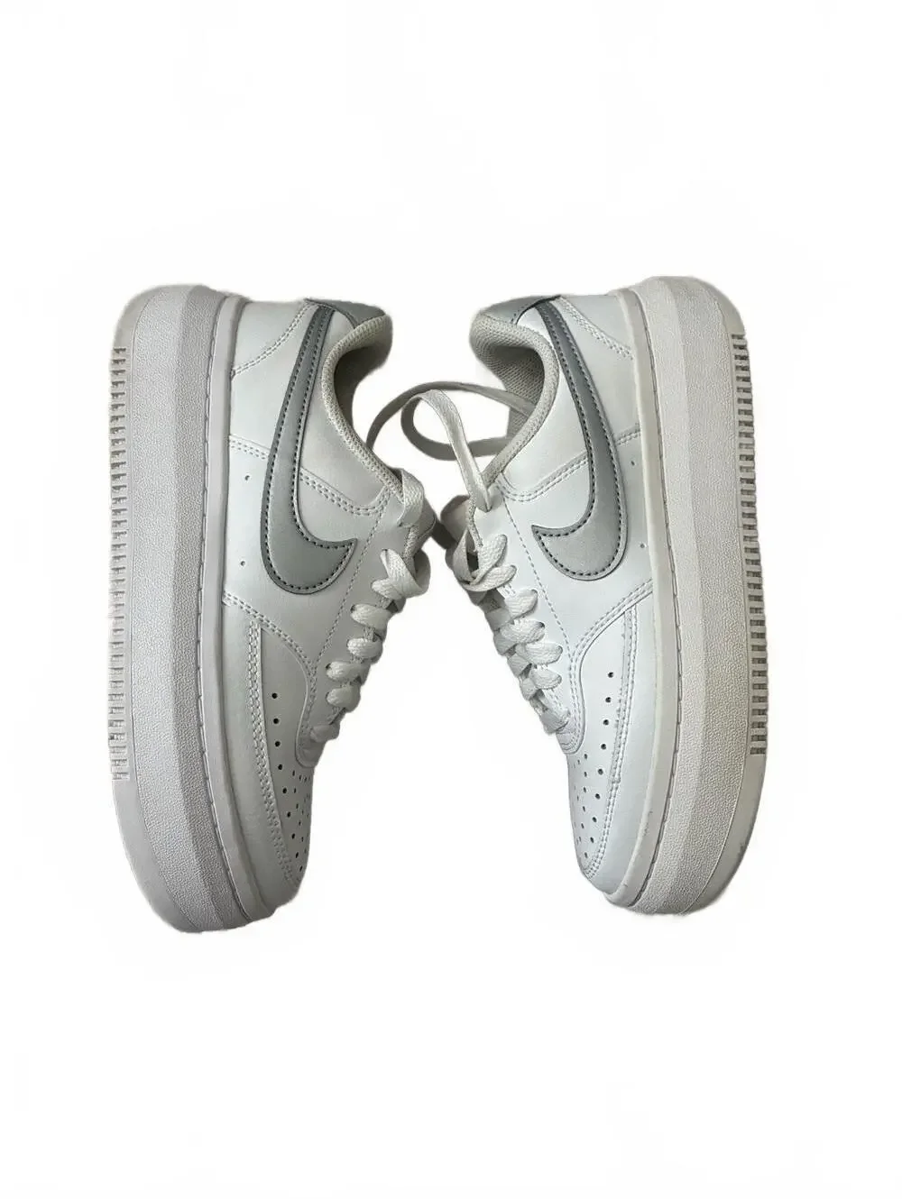 Nike Court Vision Alta Platform White/Grey Platform Sneakers Size 6.5